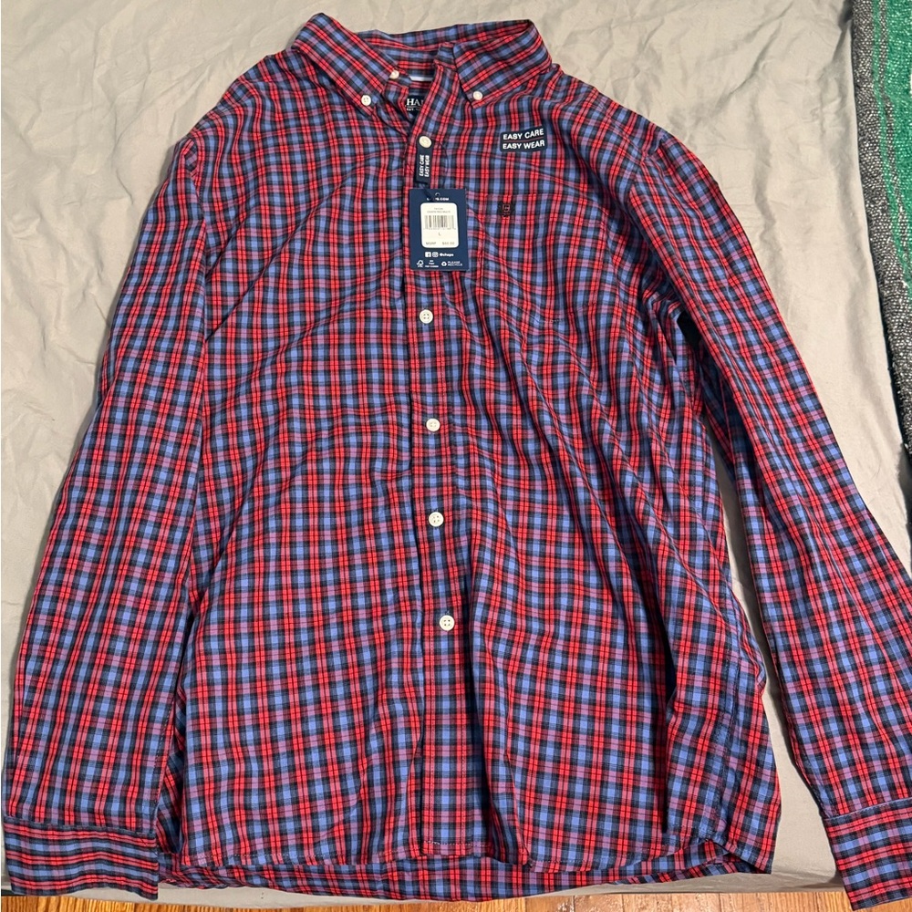 Chaps Red and Blue Plaid Casual Shirt